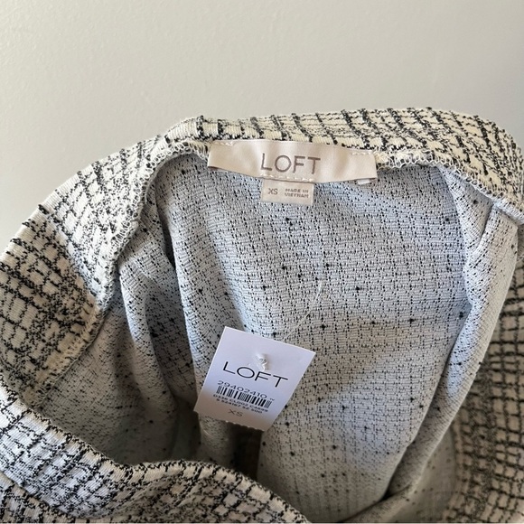 NWT Loft A Line Mini Skirt Black and White Checked XS - Picture 4 of 7